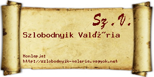 Szlobodnyik Valéria névjegykártya